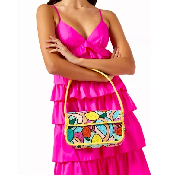 🌺🎉HP🎉🌺 NWOT Staud Beaded Tommy Bag Citrus 🌟Rare Find🌟 - Picture 9 of 16